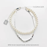 Multilayer Chains Silver Beaded Bracelet for Women N770