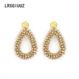 Crystal Water Drop Earrings Stainless Steel Vintage Long Earrings