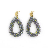 Crystal Water Drop Earrings Stainless Steel Vintage Long Earrings