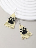 Bohemian Tassel Earrings with Seed Bead Woven Ethnic Jewelry