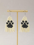 Bohemian Tassel Earrings with Seed Bead Woven Ethnic Jewelry