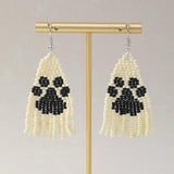 Bohemian Tassel Earrings with Seed Bead Woven Ethnic Jewelry