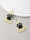 Bohemian Tassel Earrings with Seed Bead Woven Ethnic Jewelry