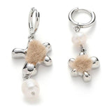 Freshwater Pearls Flower Drop Earrings Silver Copper Allergy-Free Jewelry