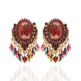 Boho Retro Studs Tassel Earrings Bead Ear Jewelry Gift