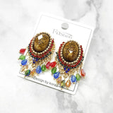 Boho Retro Studs Tassel Earrings Bead Ear Jewelry Gift