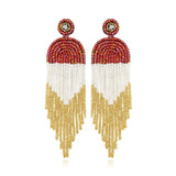 Boho Glass Beads Tassel Earrings for Women Ethnic Retro Jewelry