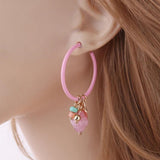 NeeFuWoFu Y2K Boho Colorful Bead Earrings Dangle Jewelry