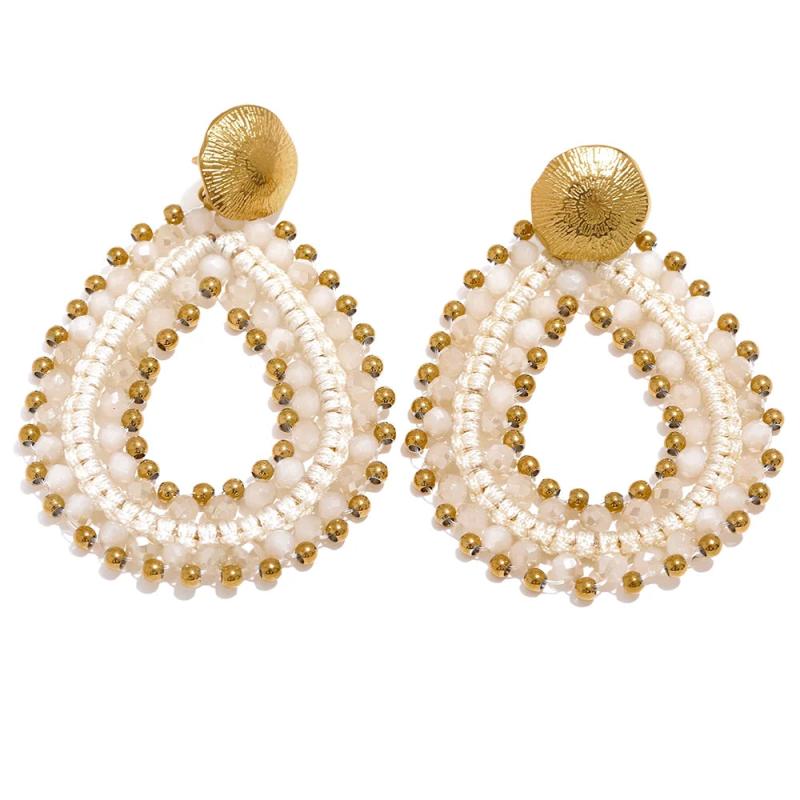 Colorful Crystal Beads Water Drop Earrings