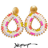 Colorful Crystal Beads Water Drop Earrings