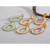 Colorful Crystal Beads Water Drop Earrings