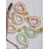 Colorful Crystal Beads Water Drop Earrings