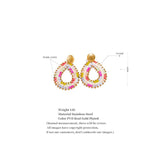 Colorful Crystal Beads Water Drop Earrings