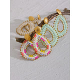 Colorful Crystal Beads Water Drop Earrings