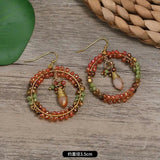 Boho Ethnic Crystal Earrings Long Tassel Vacation Gift
