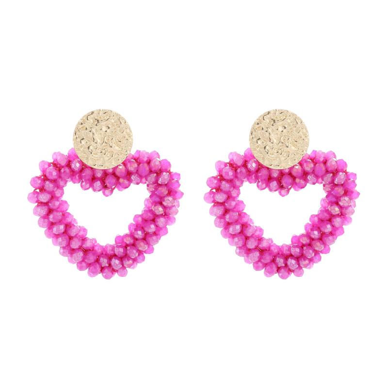 Heart Drop Crystal Beads Earrings Jewelry Gift