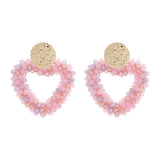 Heart Drop Crystal Beads Earrings Jewelry Gift