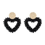 Heart Drop Crystal Beads Earrings Jewelry Gift