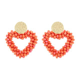 Heart Drop Crystal Beads Earrings Jewelry Gift