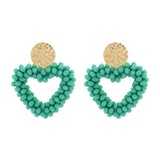 Heart Drop Crystal Beads Earrings Jewelry Gift