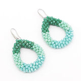 Water Drop Crystal Earrings Vintage Style Long Beads Big Earrings