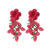Handwoven Beads Flowers Tassel Earrings for Party Jewelry
