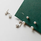 925 Silver Synthetic Pearls Earrings - Back Hanging Ear Jewelry
