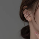 925 Silver Synthetic Pearls Earrings - Back Hanging Ear Jewelry