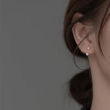 925 Silver Synthetic Pearls Earrings - Back Hanging Ear Jewelry