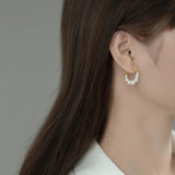 925 Silver Earrings Shell Beads Sweet Jewelry