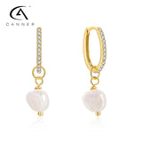 Diamond Hoop Earrings S925 Silver Baroque Pearls Wedding Bands