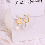 Diamond Hoop Earrings S925 Silver Baroque Pearls Wedding Bands