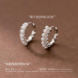 10mm Sterling Silver Hoop Earrings with Synthetic Pearls