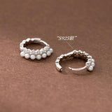 10mm Sterling Silver Hoop Earrings with Synthetic Pearls