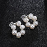 Freshwater Pearl Stud Earrings 925 Sterling Silver Romantic Jewelry