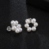 Freshwater Pearl Stud Earrings 925 Sterling Silver Romantic Jewelry