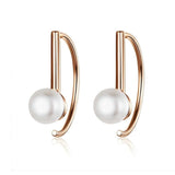 Rose Stud Earrings 925 Sterling Silver Freshwater Pearls Small Earrings