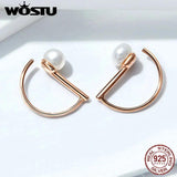 Rose Stud Earrings 925 Sterling Silver Freshwater Pearls Small Earrings