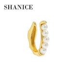 SHANICE S925 Sterling Silver Pearls Ear Cuff Circle Earclips