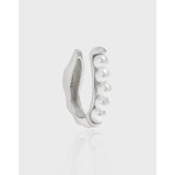SHANICE S925 Sterling Silver Pearls Ear Cuff Circle Earclips