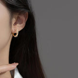 925 Silver Twist Pearls Earrings Hoop Ins Style Women Ear Jewelry