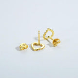 925 Sterling Silver Heart Beads Stud Earrings