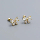 925 Silver Bow Stud Earrings for Women