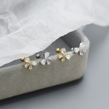 925 Silver Bow Stud Earrings for Women