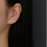 925 Silver Bow Stud Earrings for Women