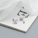 925 Silver Bow Stud Earrings for Women