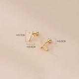925 Silver Zircon CZ Cross Stud Earrings for Women