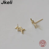 14K Micro Inlaid Diamonds Star Earrings Women Anniversary Gift