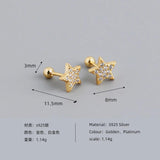 925 Silver Star Zircon Spiral Earrings for Women