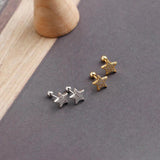 925 Silver Star Zircon Spiral Earrings for Women